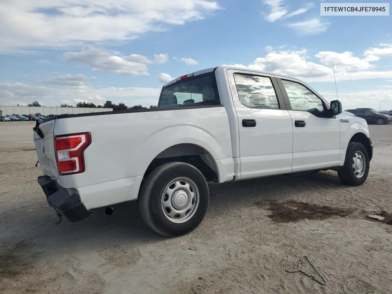 2018 Ford F150 Supercrew VIN: 1FTEW1CB4JFE78945 Lot: 71999364