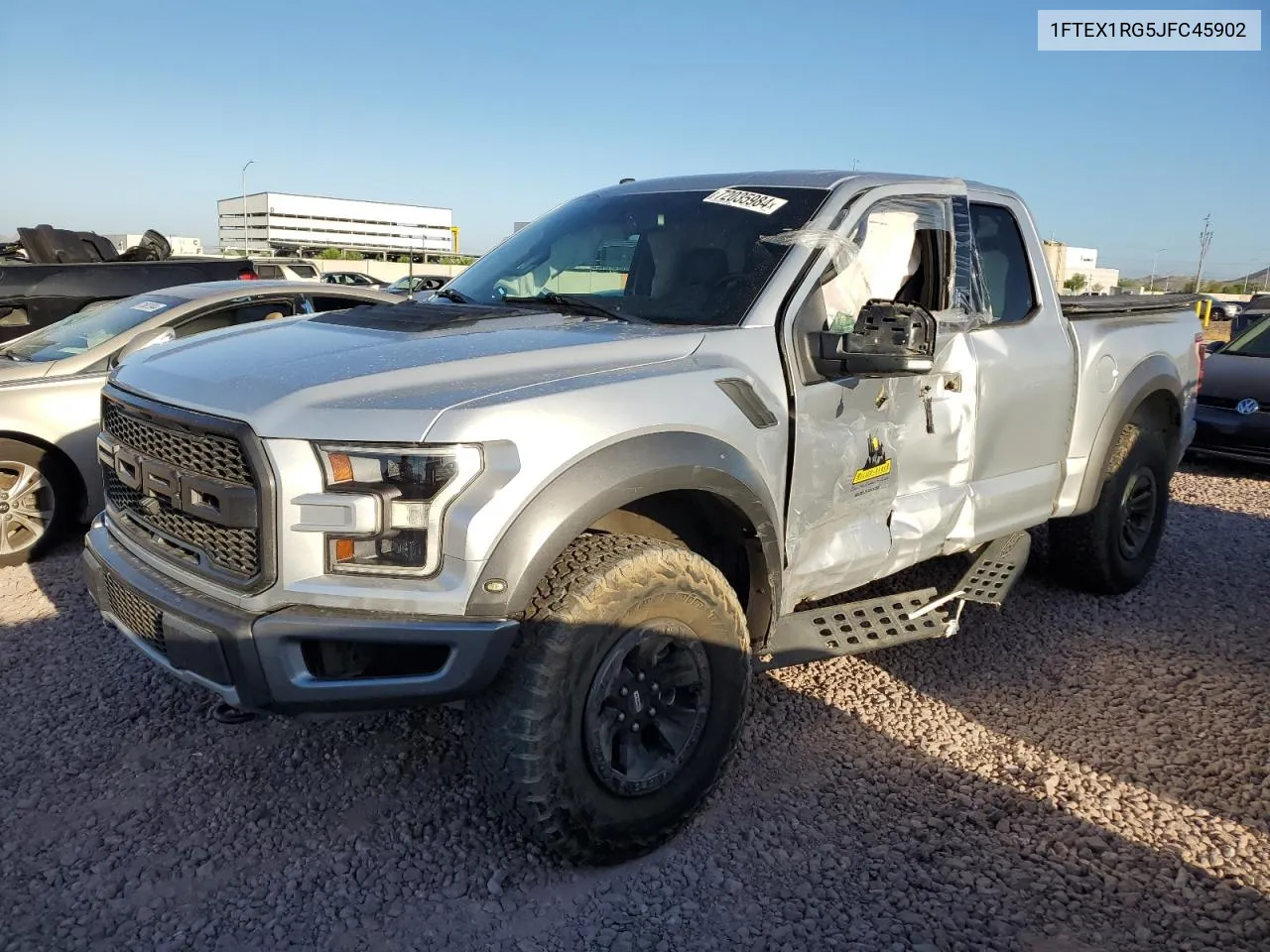 2018 Ford F150 Raptor VIN: 1FTEX1RG5JFC45902 Lot: 72035984