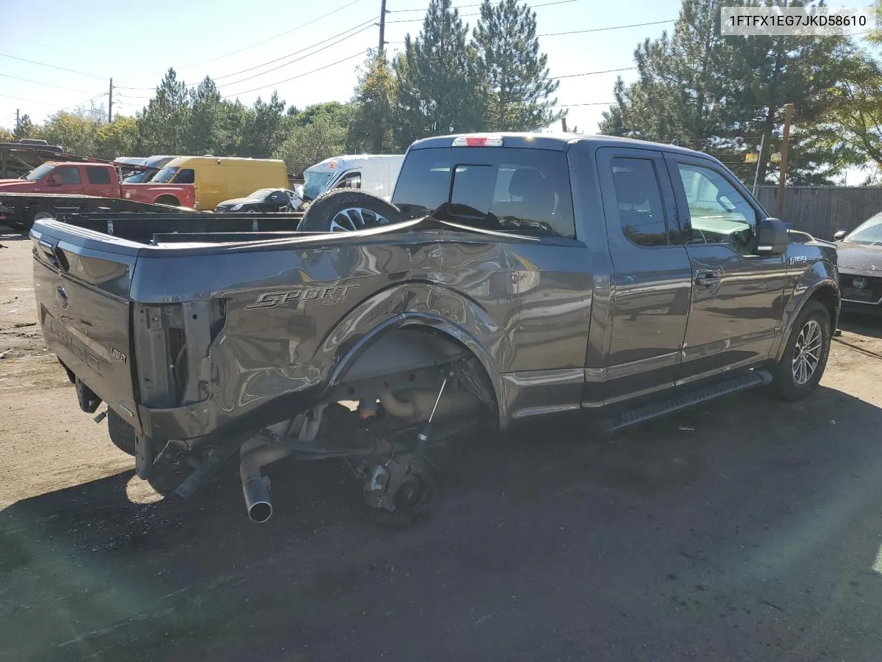 2018 Ford F150 Super Cab VIN: 1FTFX1EG7JKD58610 Lot: 72076584