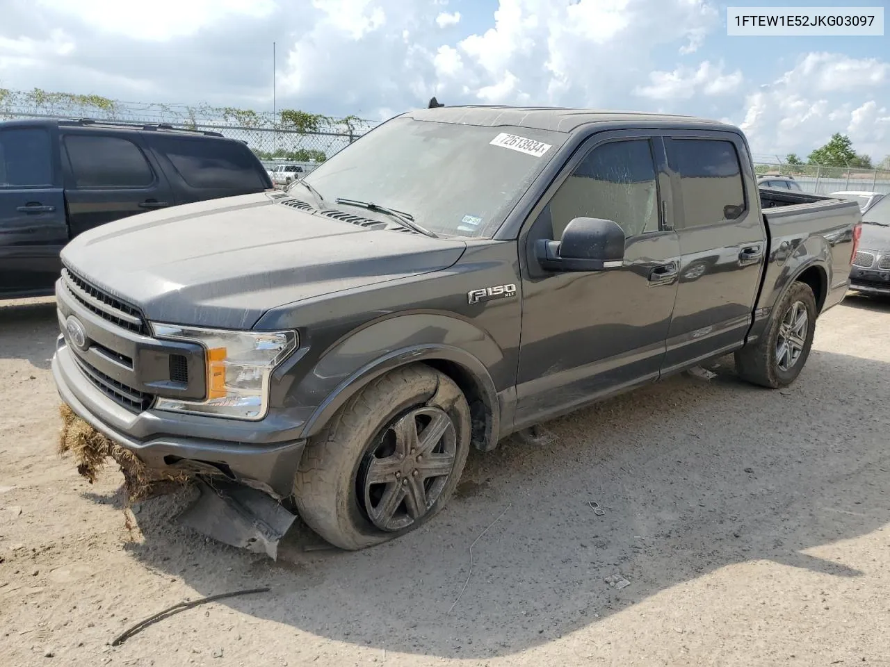 2018 Ford F150 Supercrew VIN: 1FTEW1E52JKG03097 Lot: 72613934