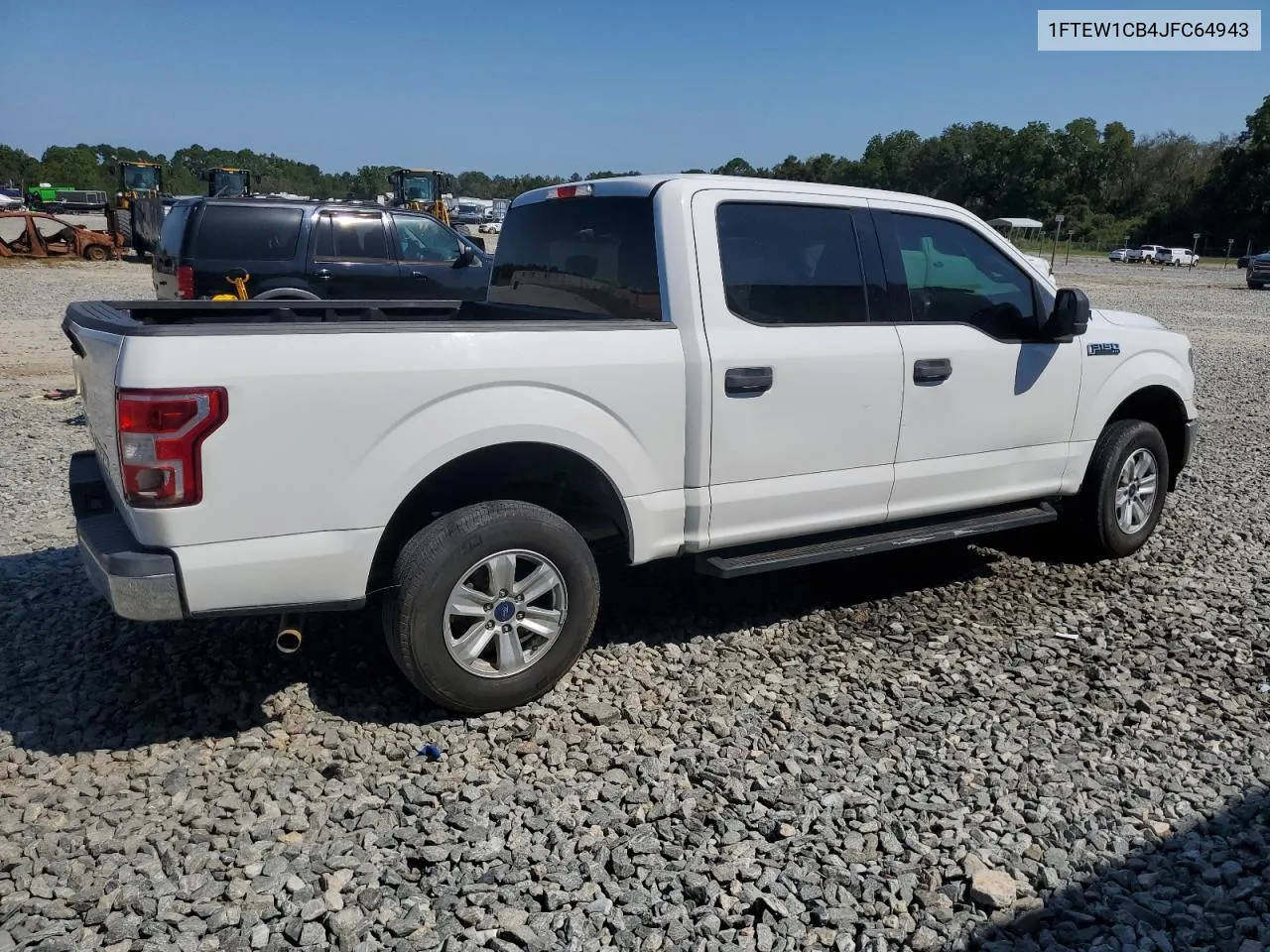 2018 Ford F150 Supercrew VIN: 1FTEW1CB4JFC64943 Lot: 72788854