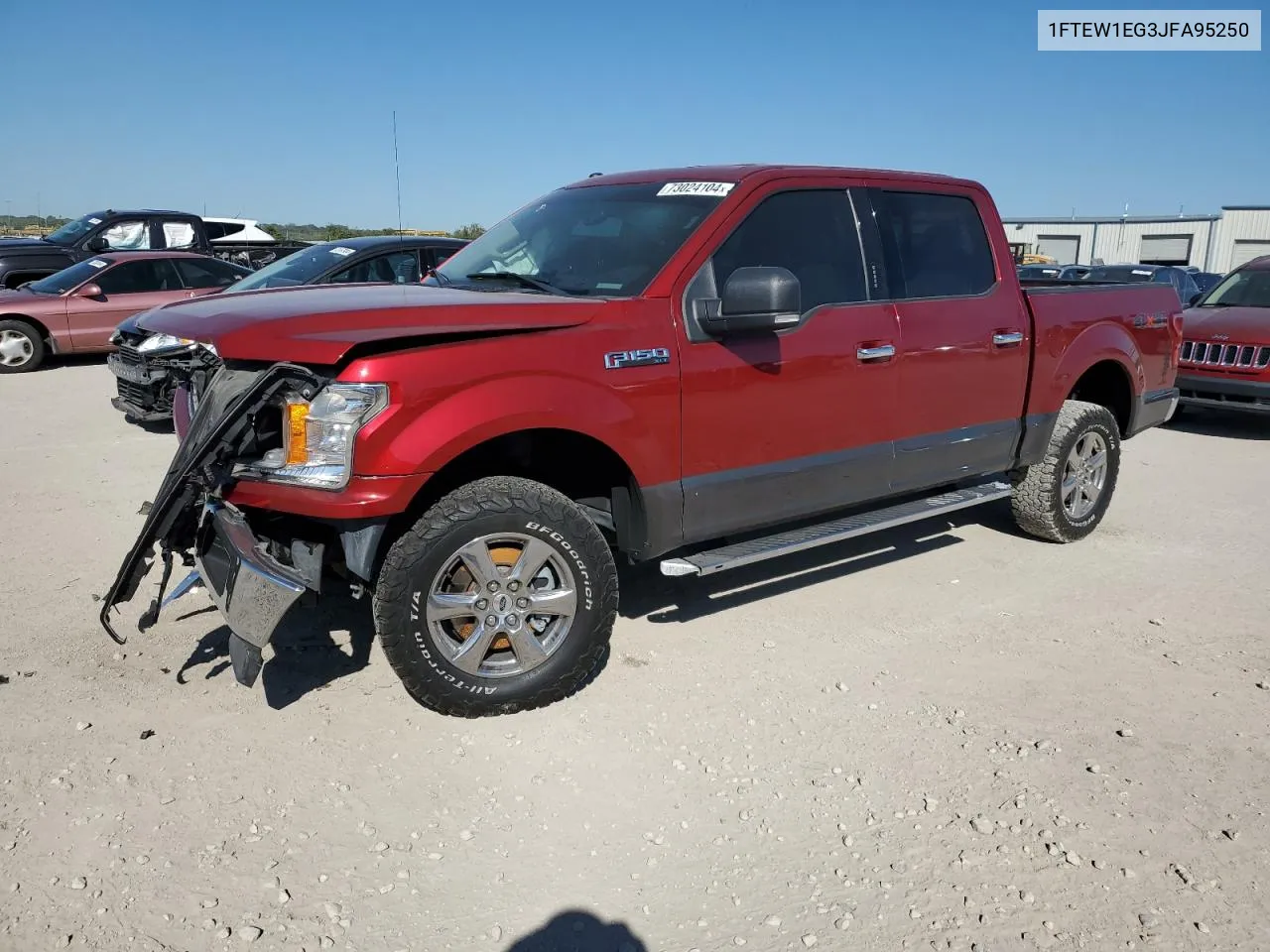 2018 Ford F150 Supercrew VIN: 1FTEW1EG3JFA95250 Lot: 73024104