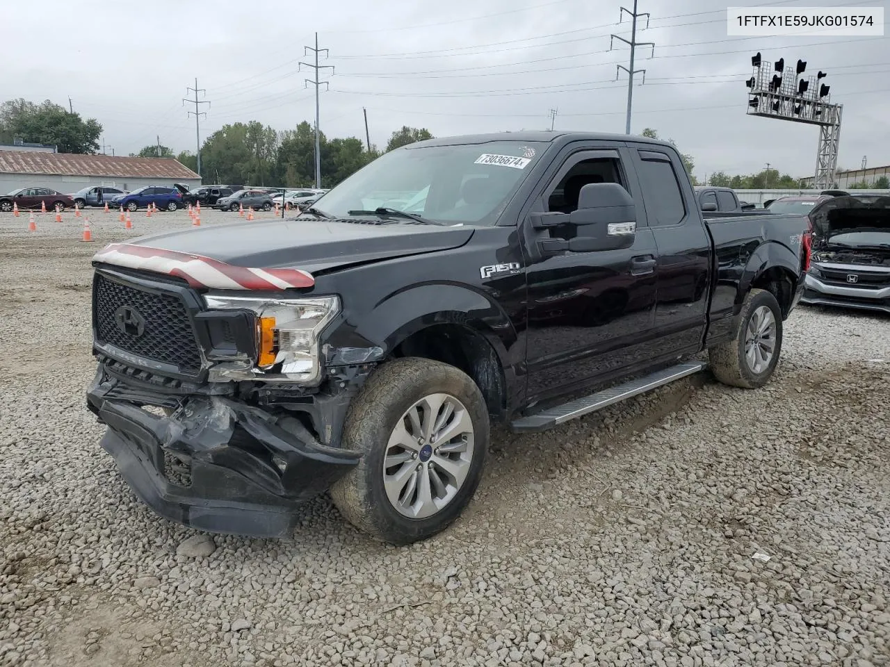 2018 Ford F150 Super Cab VIN: 1FTFX1E59JKG01574 Lot: 73036674