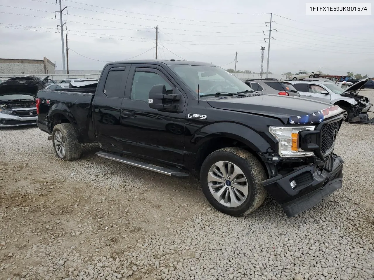 2018 Ford F150 Super Cab VIN: 1FTFX1E59JKG01574 Lot: 73036674