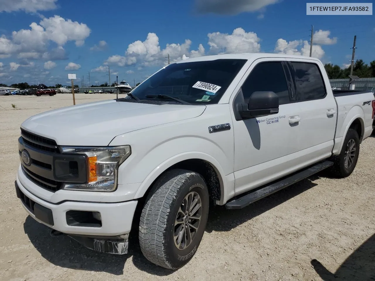 2018 Ford F150 Supercrew VIN: 1FTEW1EP7JFA93582 Lot: 73990624