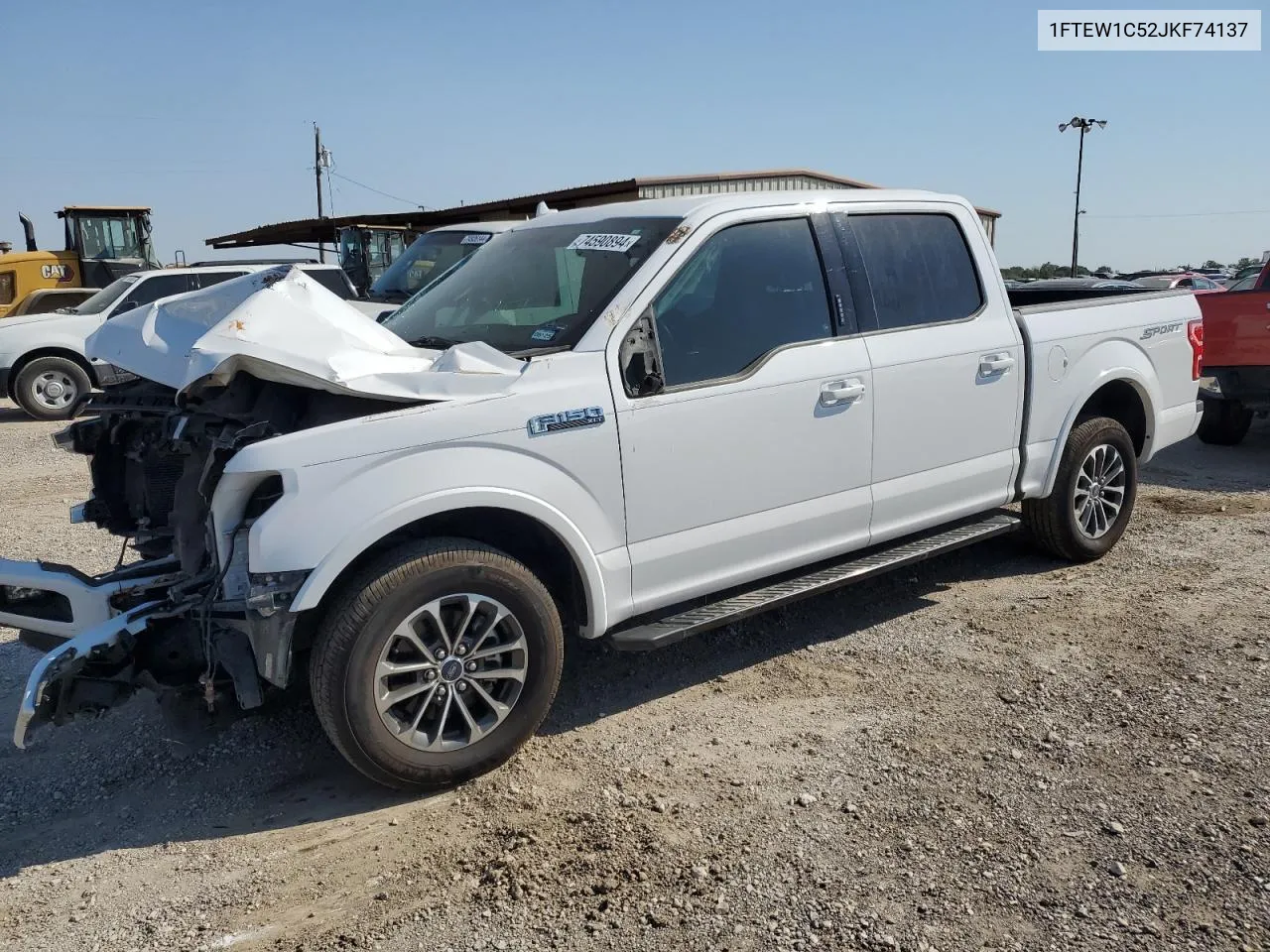 2018 Ford F150 Supercrew VIN: 1FTEW1C52JKF74137 Lot: 74590894