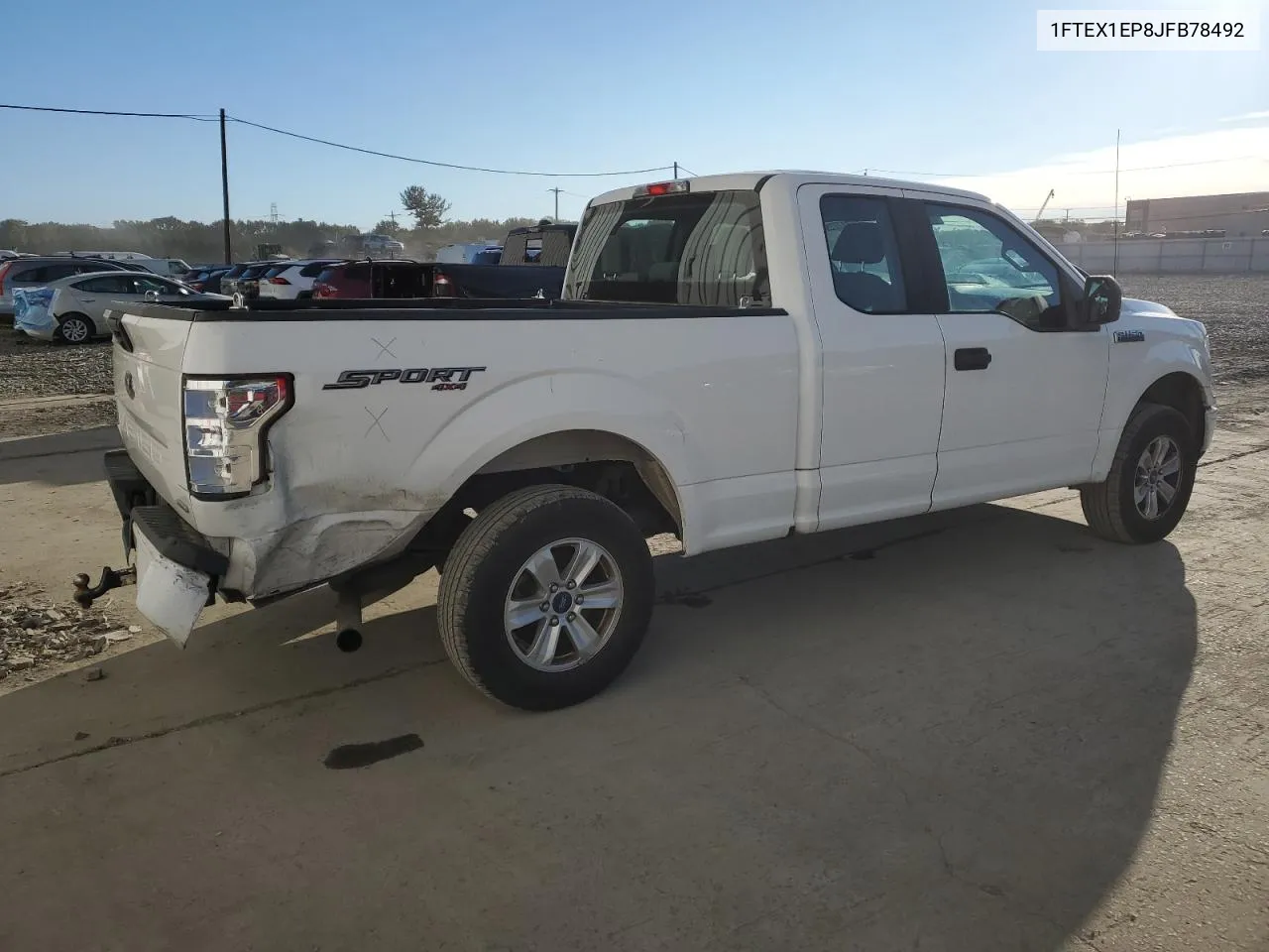 2018 Ford F150 Super Cab VIN: 1FTEX1EP8JFB78492 Lot: 74722994