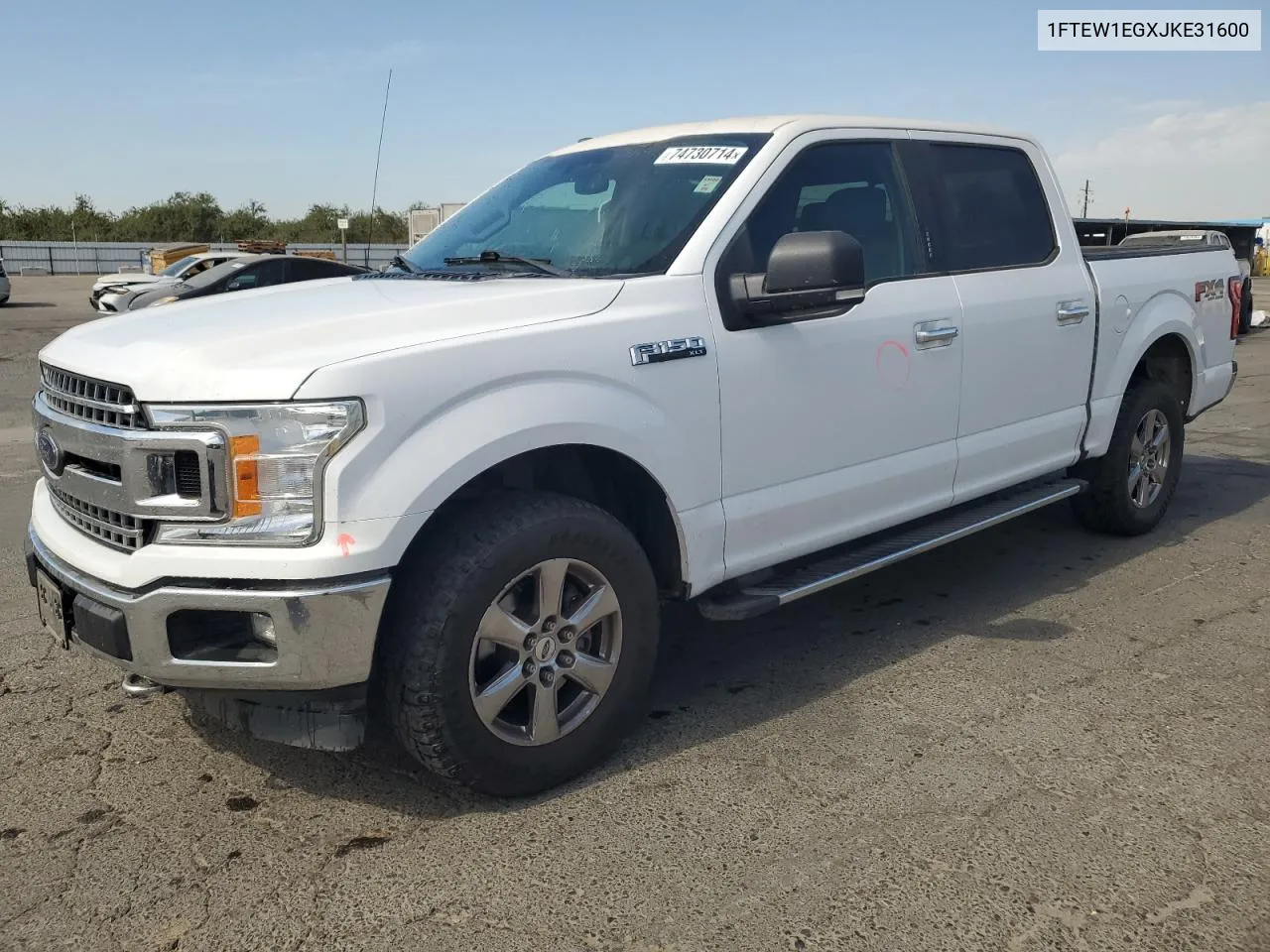 2018 Ford F150 Supercrew VIN: 1FTEW1EGXJKE31600 Lot: 74730714