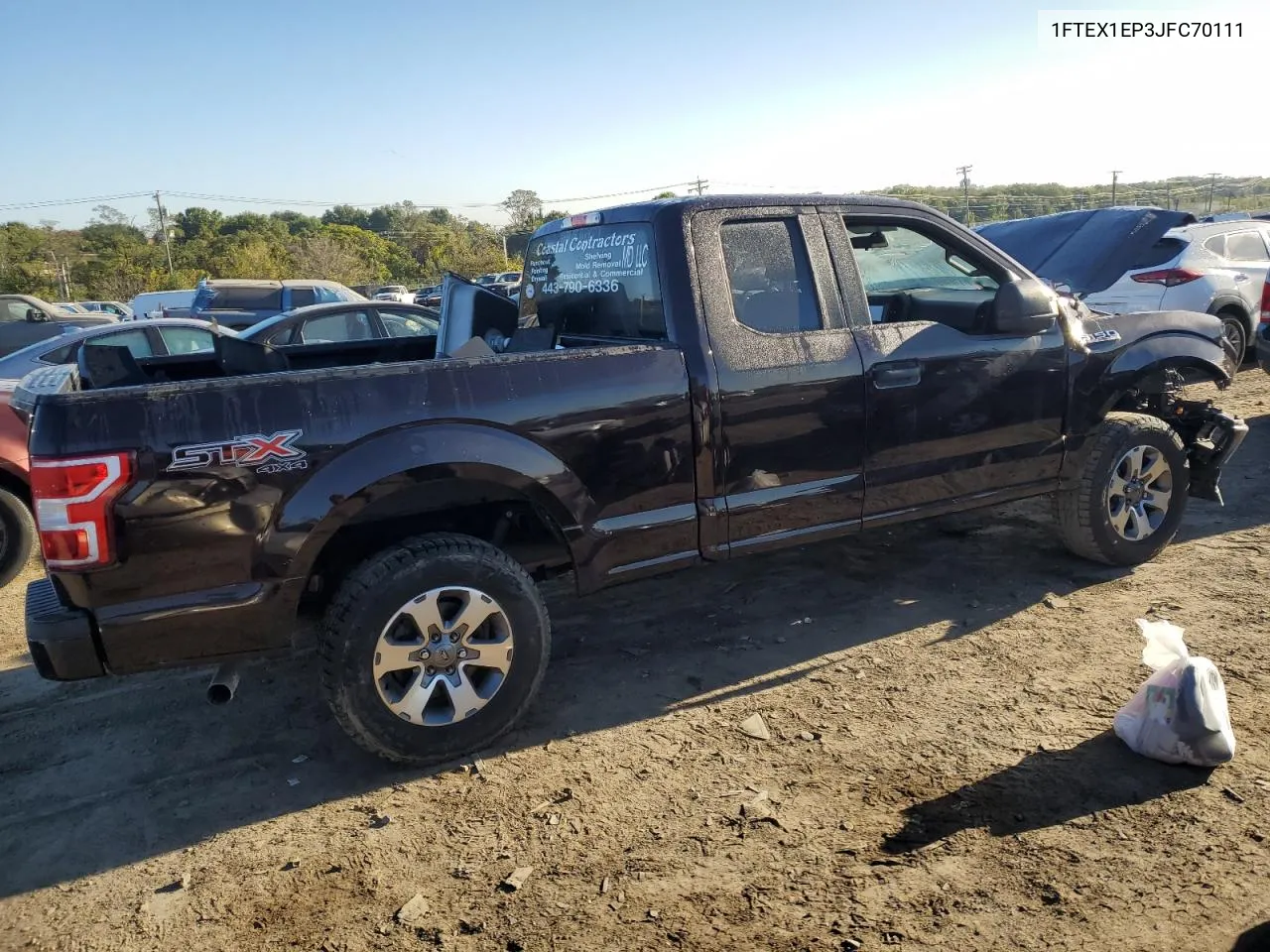 2018 Ford F150 Super Cab VIN: 1FTEX1EP3JFC70111 Lot: 74943254