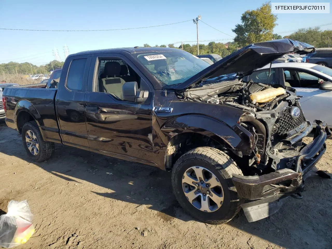 2018 Ford F150 Super Cab VIN: 1FTEX1EP3JFC70111 Lot: 74943254