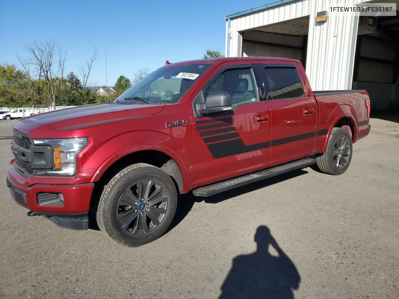 2018 Ford F150 Supercrew VIN: 1FTEW1EG3JFE35187 Lot: 75007664