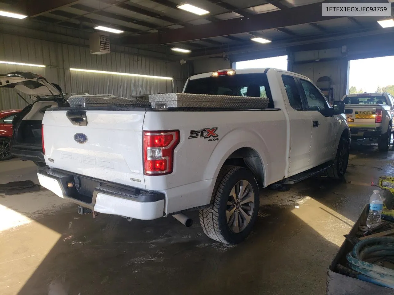 2018 Ford F150 Super Cab VIN: 1FTFX1EGXJFC93759 Lot: 75228144