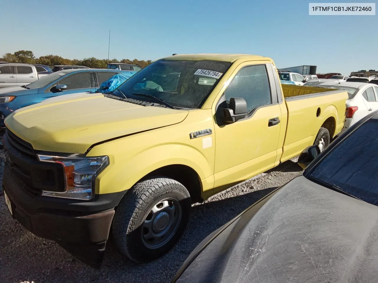 2018 Ford F150 VIN: 1FTMF1CB1JKE72460 Lot: 75426794