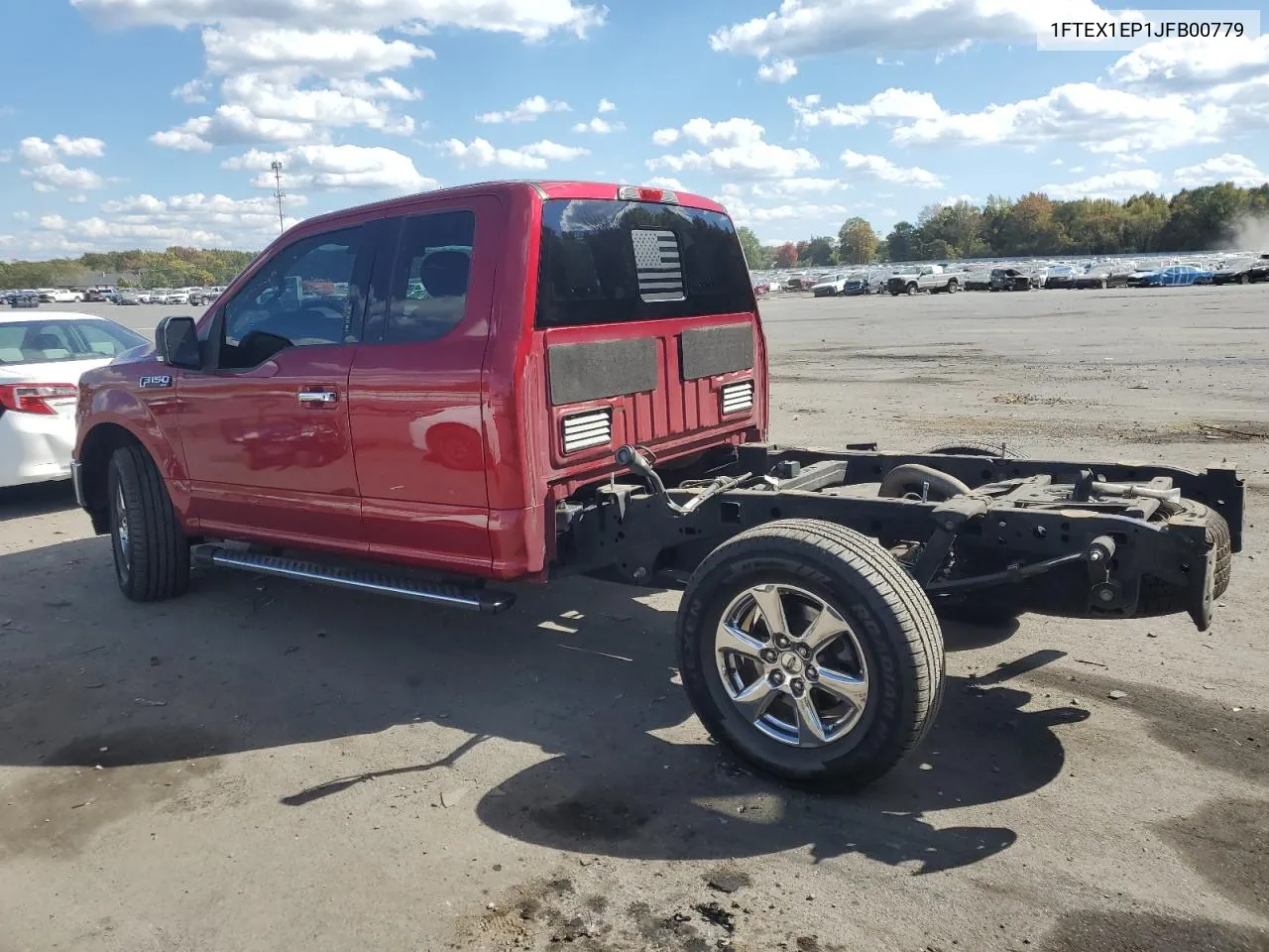 2018 Ford F150 Super Cab VIN: 1FTEX1EP1JFB00779 Lot: 75434314