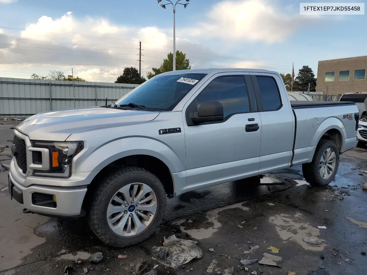 2018 Ford F150 Super Cab VIN: 1FTEX1EP7JKD55458 Lot: 75481024