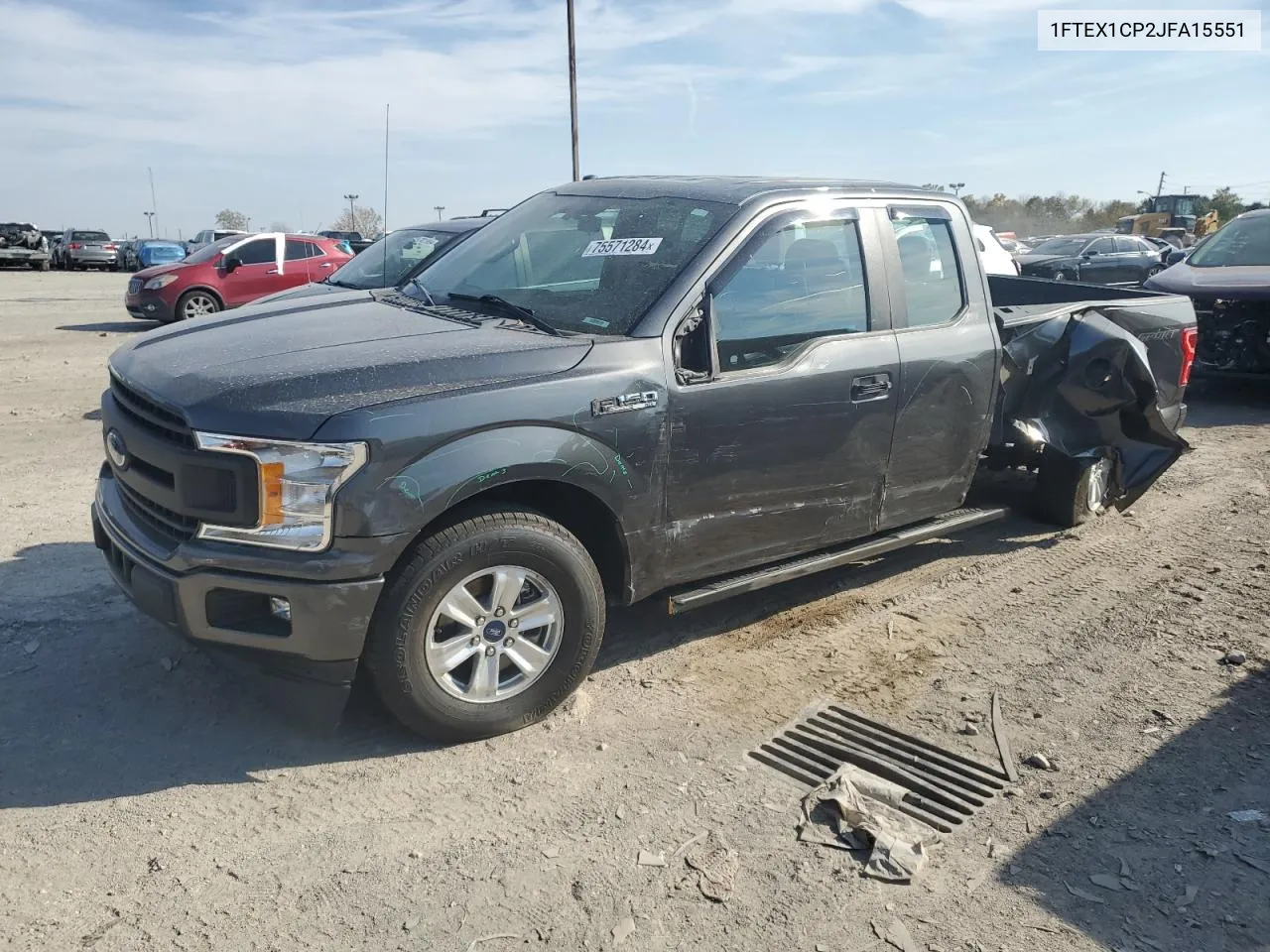 2018 Ford F150 Super Cab VIN: 1FTEX1CP2JFA15551 Lot: 75571284