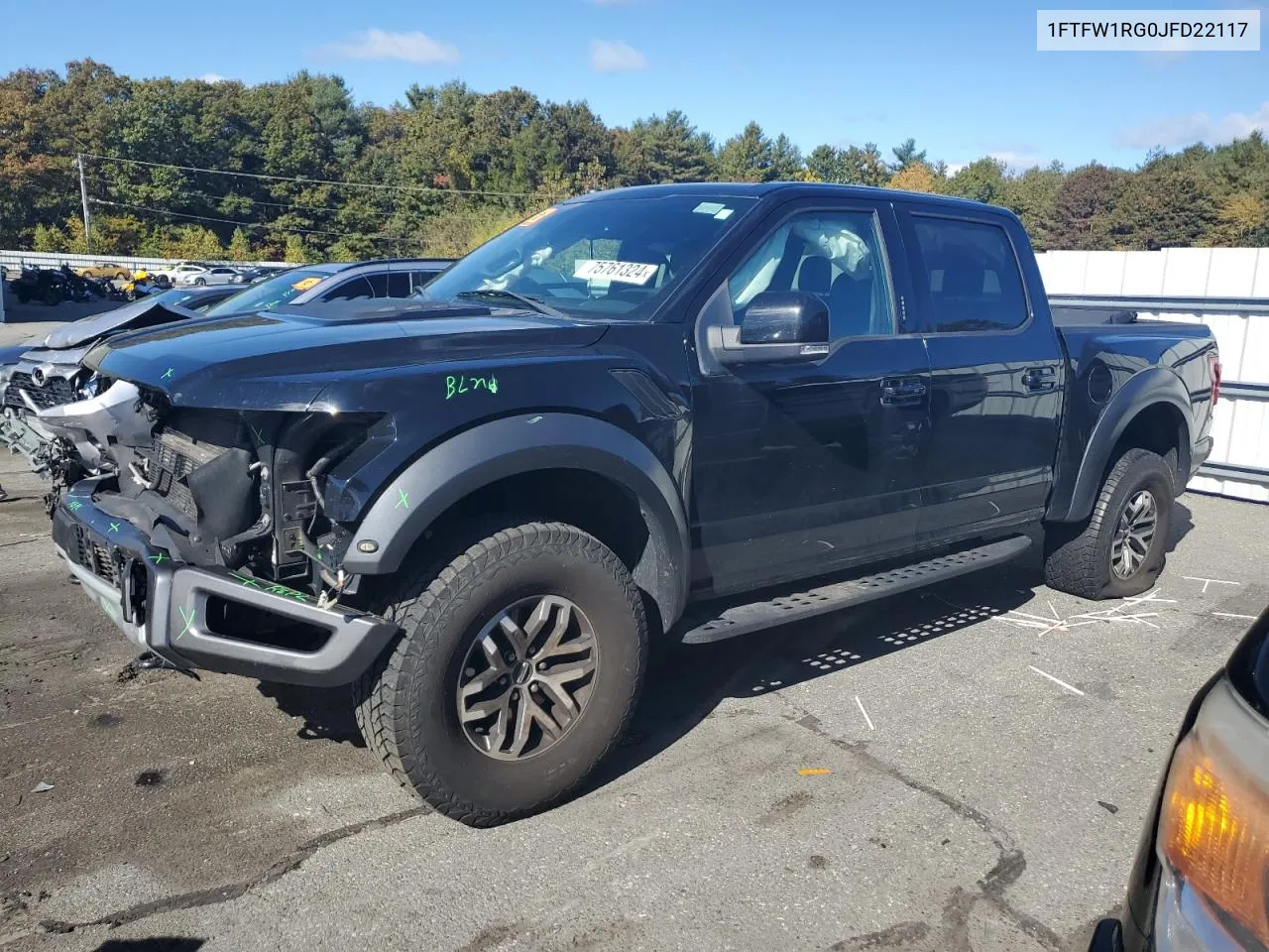 2018 Ford F150 Raptor VIN: 1FTFW1RG0JFD22117 Lot: 75761324