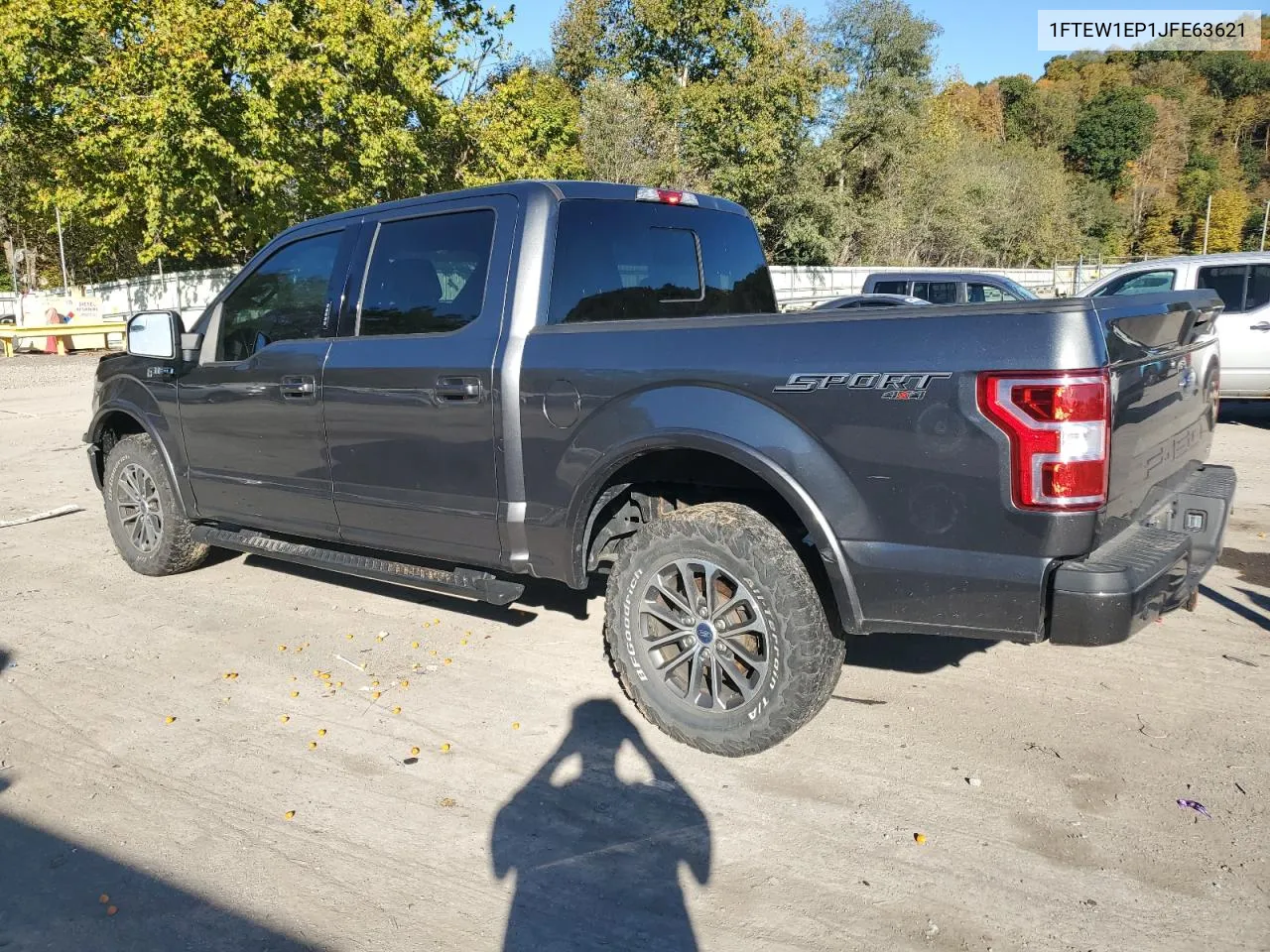 2018 Ford F150 Supercrew VIN: 1FTEW1EP1JFE63621 Lot: 75836474