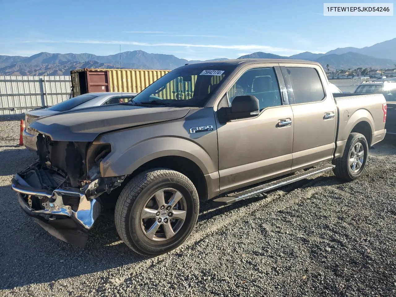 2018 Ford F150 Supercrew VIN: 1FTEW1EP5JKD54246 Lot: 75842174