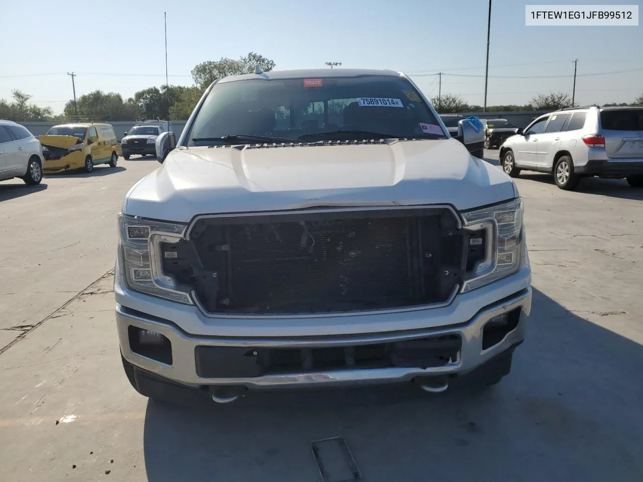 2018 Ford F150 Supercrew VIN: 1FTEW1EG1JFB99512 Lot: 75891014