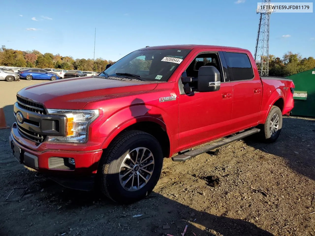 2018 Ford F150 Supercrew VIN: 1FTEW1E59JFD81179 Lot: 76359544