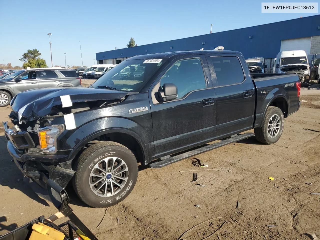 2018 Ford F150 Supercrew VIN: 1FTEW1EP0JFC13612 Lot: 76722194