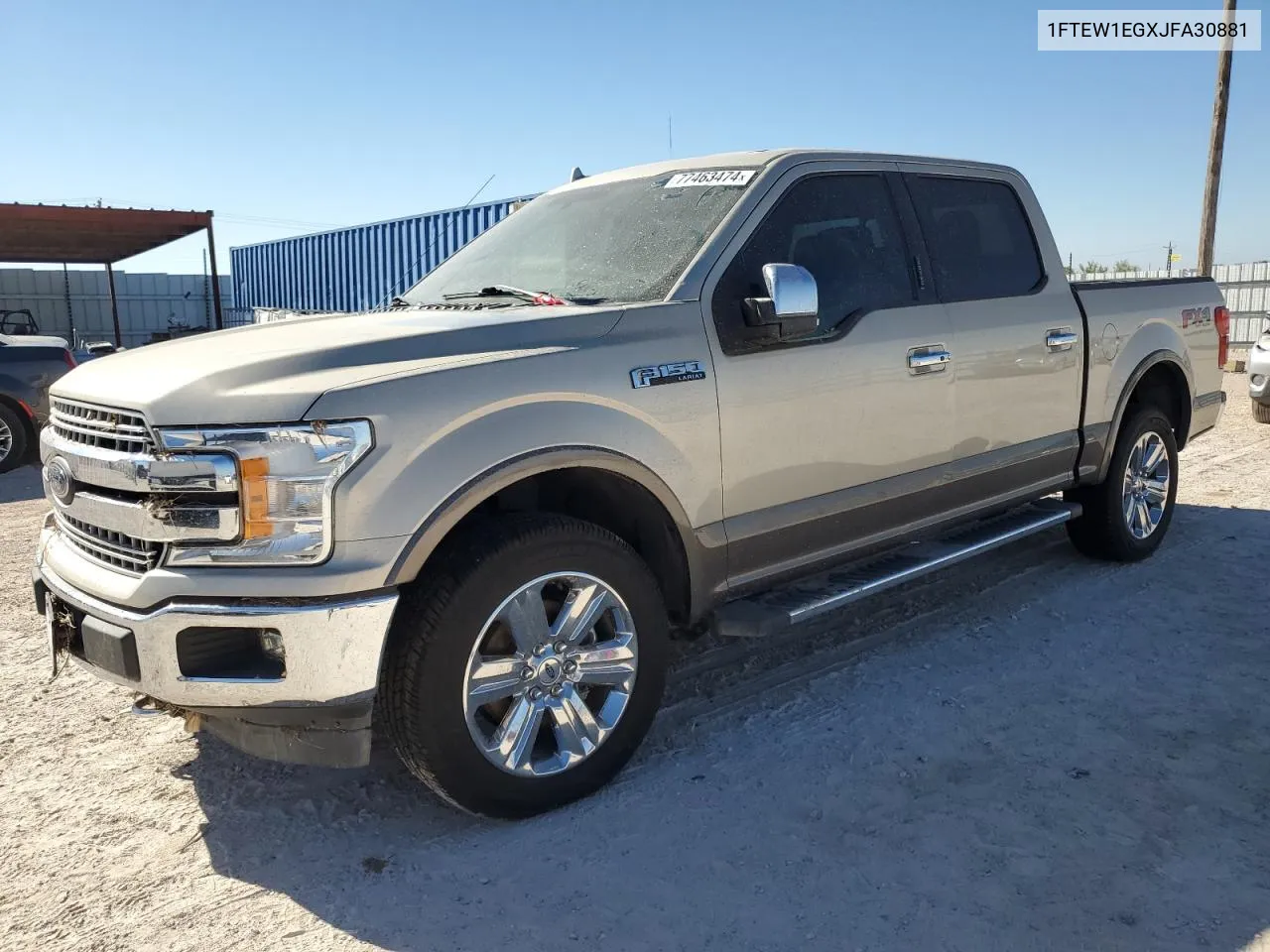 2018 Ford F150 Supercrew VIN: 1FTEW1EGXJFA30881 Lot: 77463474