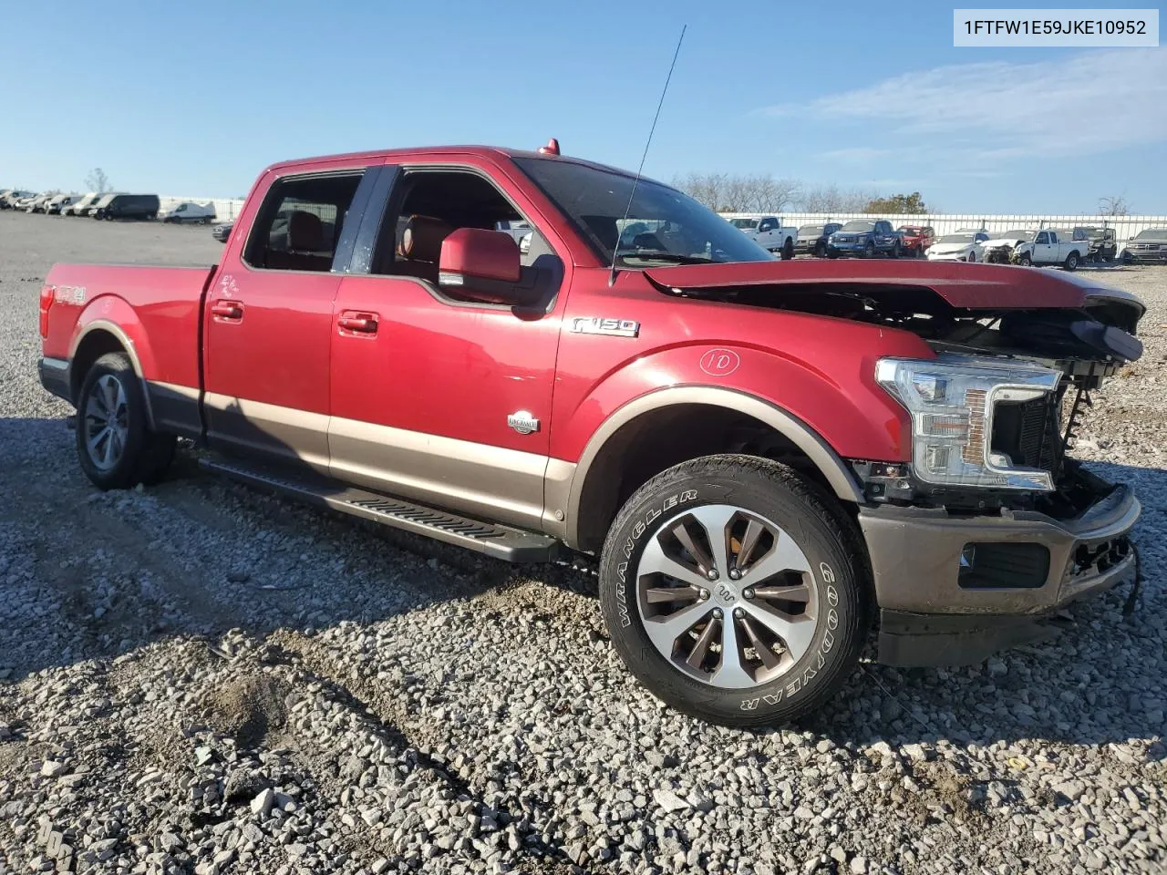 2018 Ford F150 Supercrew VIN: 1FTFW1E59JKE10952 Lot: 77583854