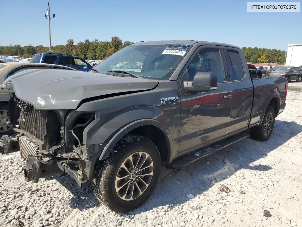 2018 Ford F150 Super Cab VIN: 1FTEX1CP8JFC76070 Lot: 77763404