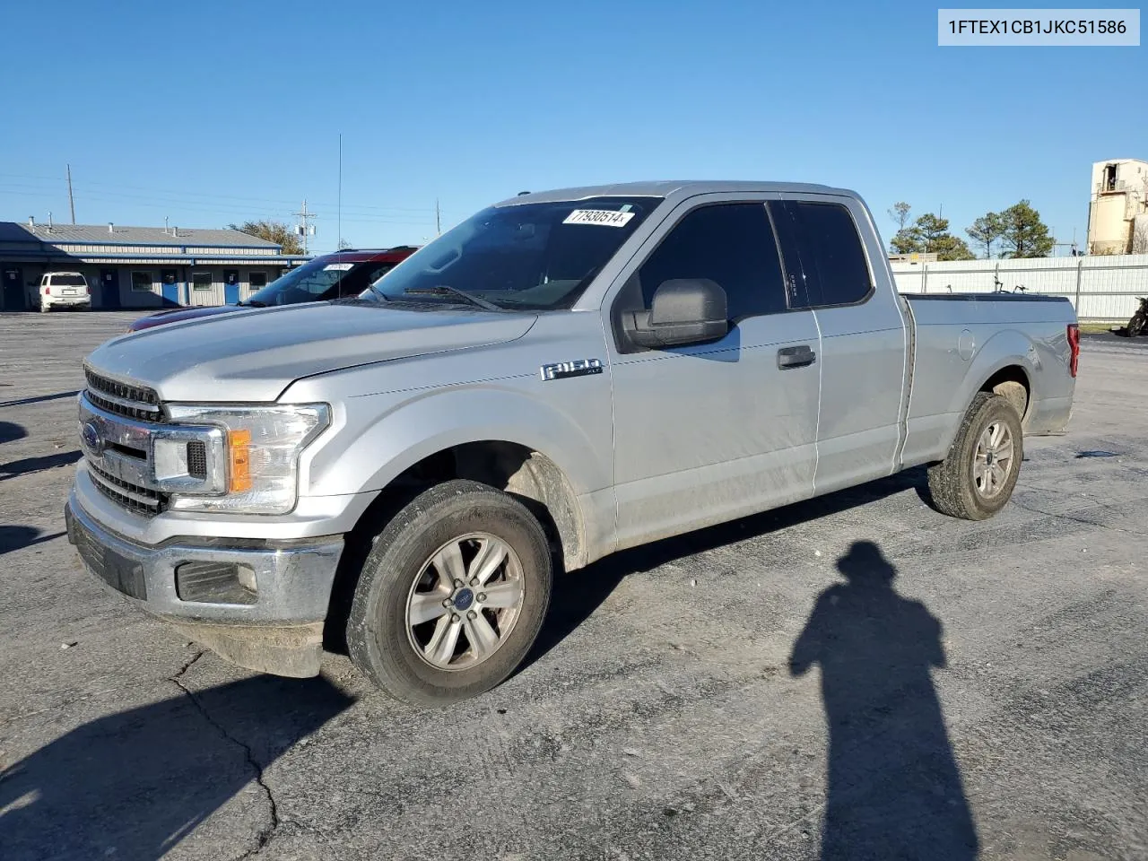 2018 Ford F150 Super Cab VIN: 1FTEX1CB1JKC51586 Lot: 77930514