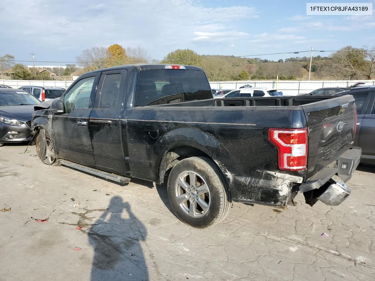 2018 Ford F150 Super Cab VIN: 1FTEX1CP8JFA43189 Lot: 77978484