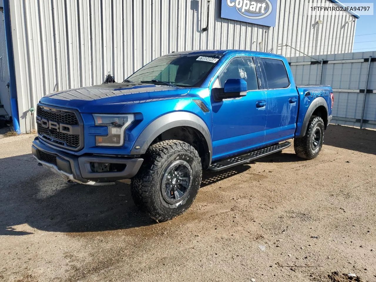 2018 Ford F150 Raptor VIN: 1FTFW1RG2JFA94797 Lot: 79504044