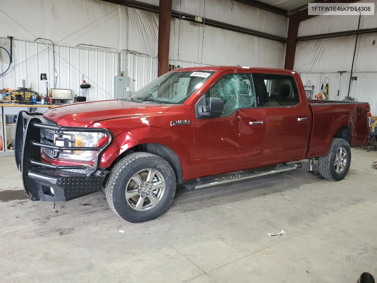 2019 Ford F150 Supercrew VIN: 1FTFW1E46KFD54308 Lot: 56054314