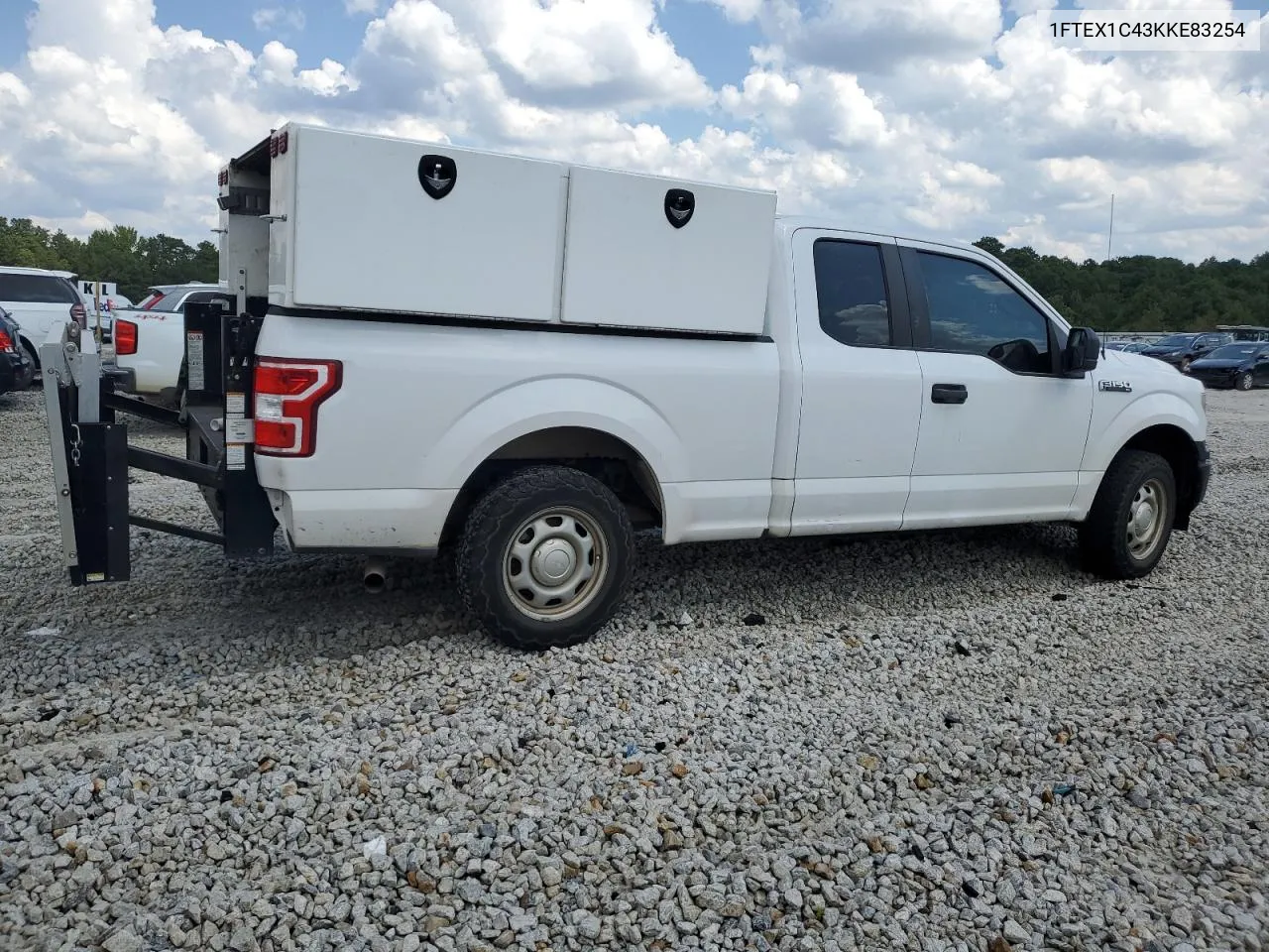 2019 Ford F150 Super Cab VIN: 1FTEX1C43KKE83254 Lot: 64653124