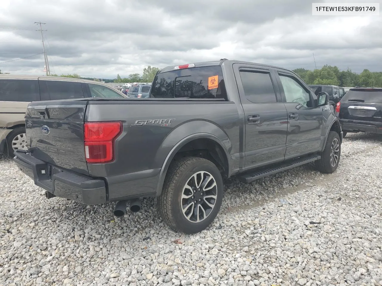 2019 Ford F150 Supercrew VIN: 1FTEW1E53KFB91749 Lot: 66196694