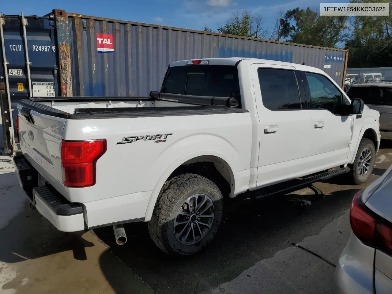 2019 Ford F150 Supercrew VIN: 1FTEW1E54KKC03625 Lot: 67965464