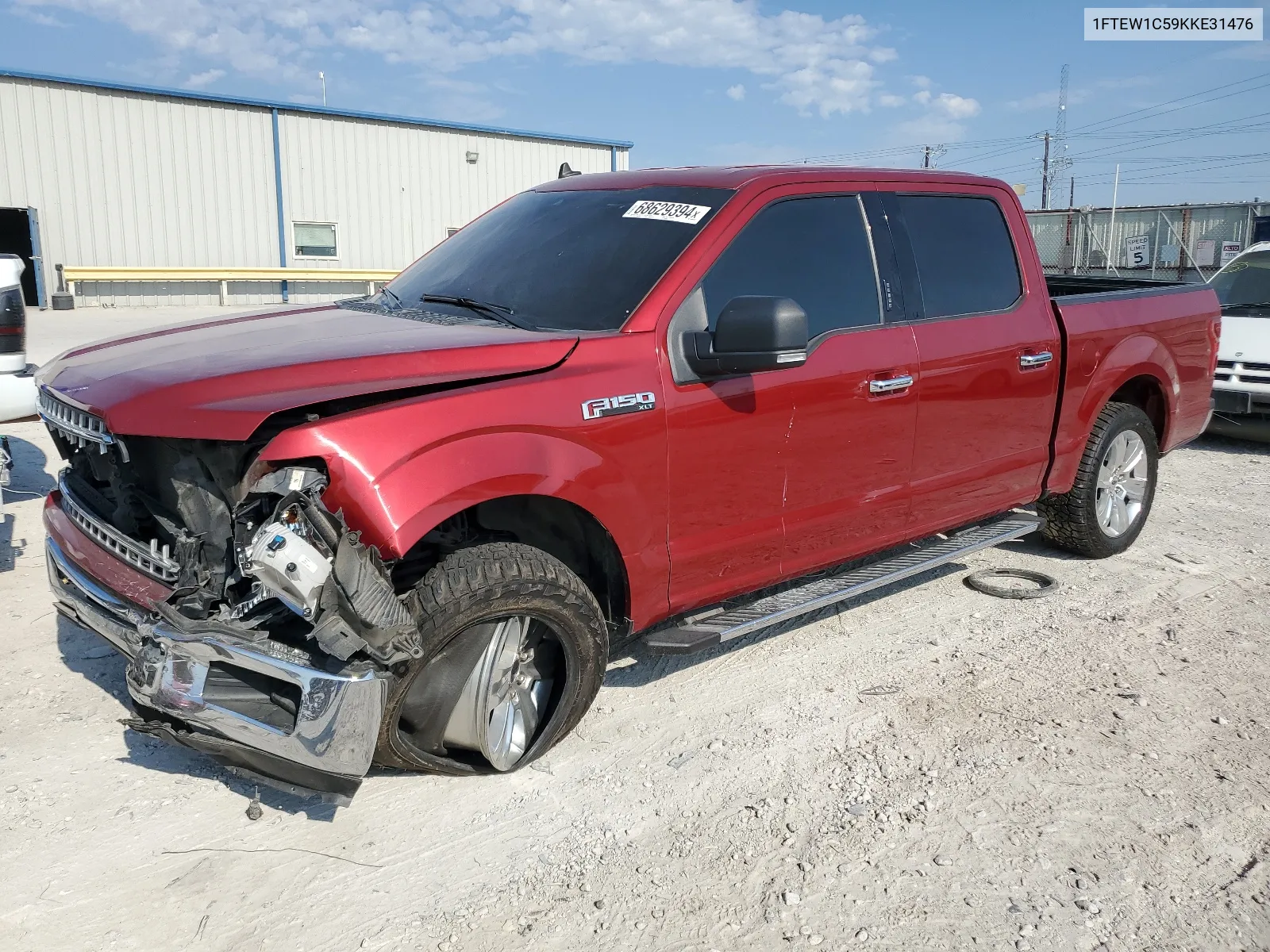 2019 Ford F150 Supercrew VIN: 1FTEW1C59KKE31476 Lot: 68629394