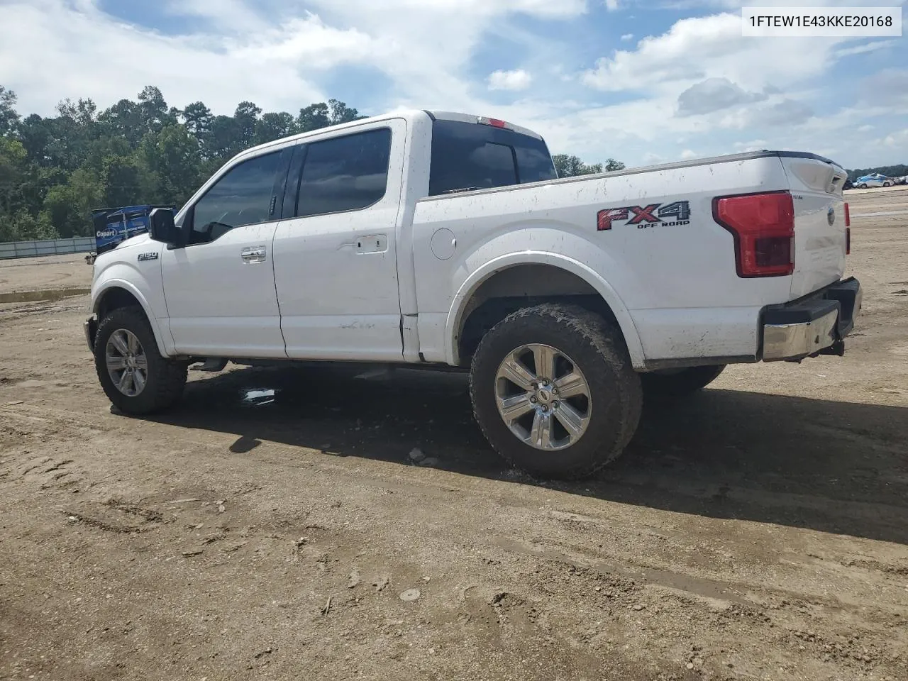 2019 Ford F150 Supercrew VIN: 1FTEW1E43KKE20168 Lot: 69261864