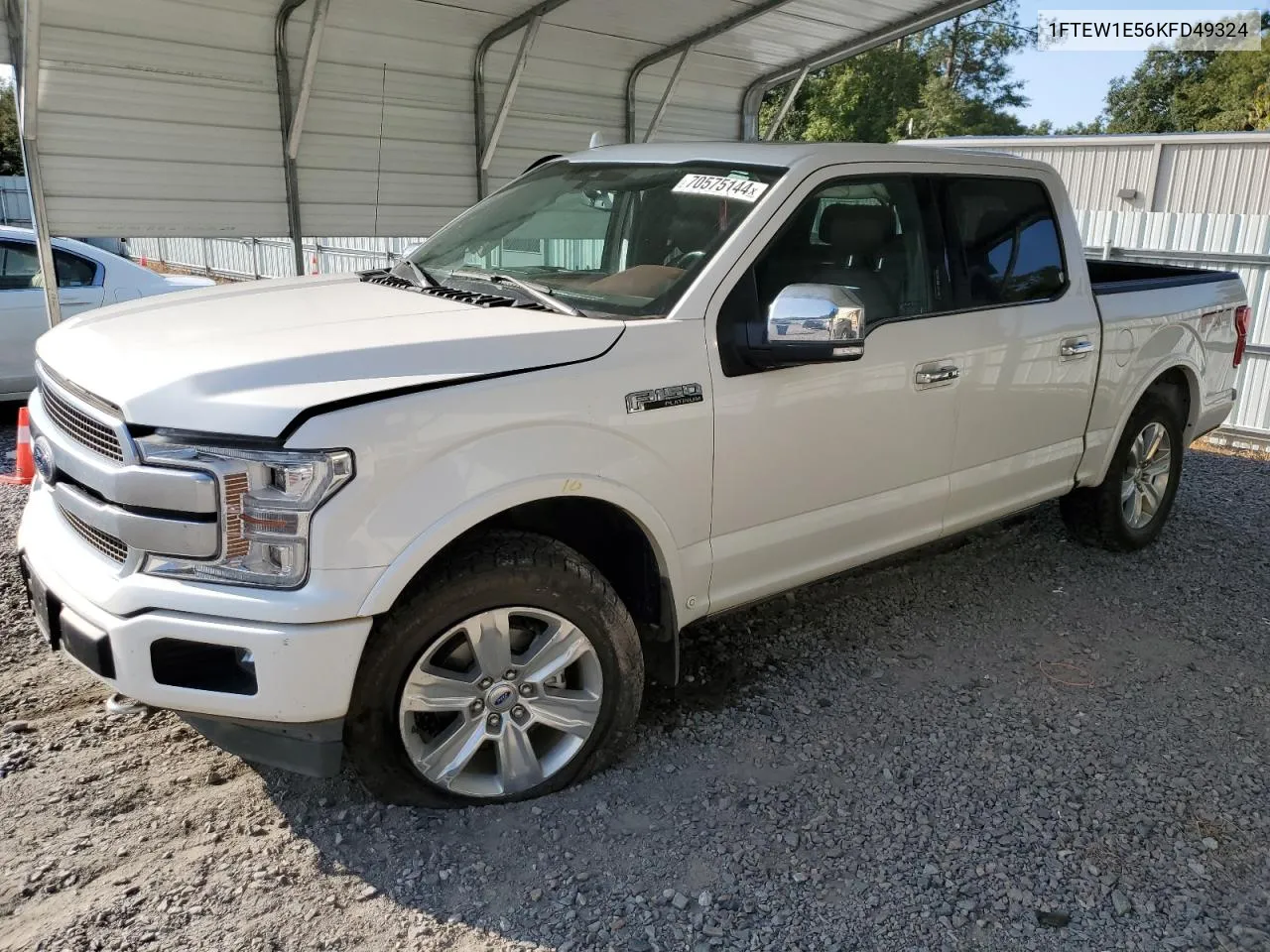 2019 Ford F150 Supercrew VIN: 1FTEW1E56KFD49324 Lot: 70575144