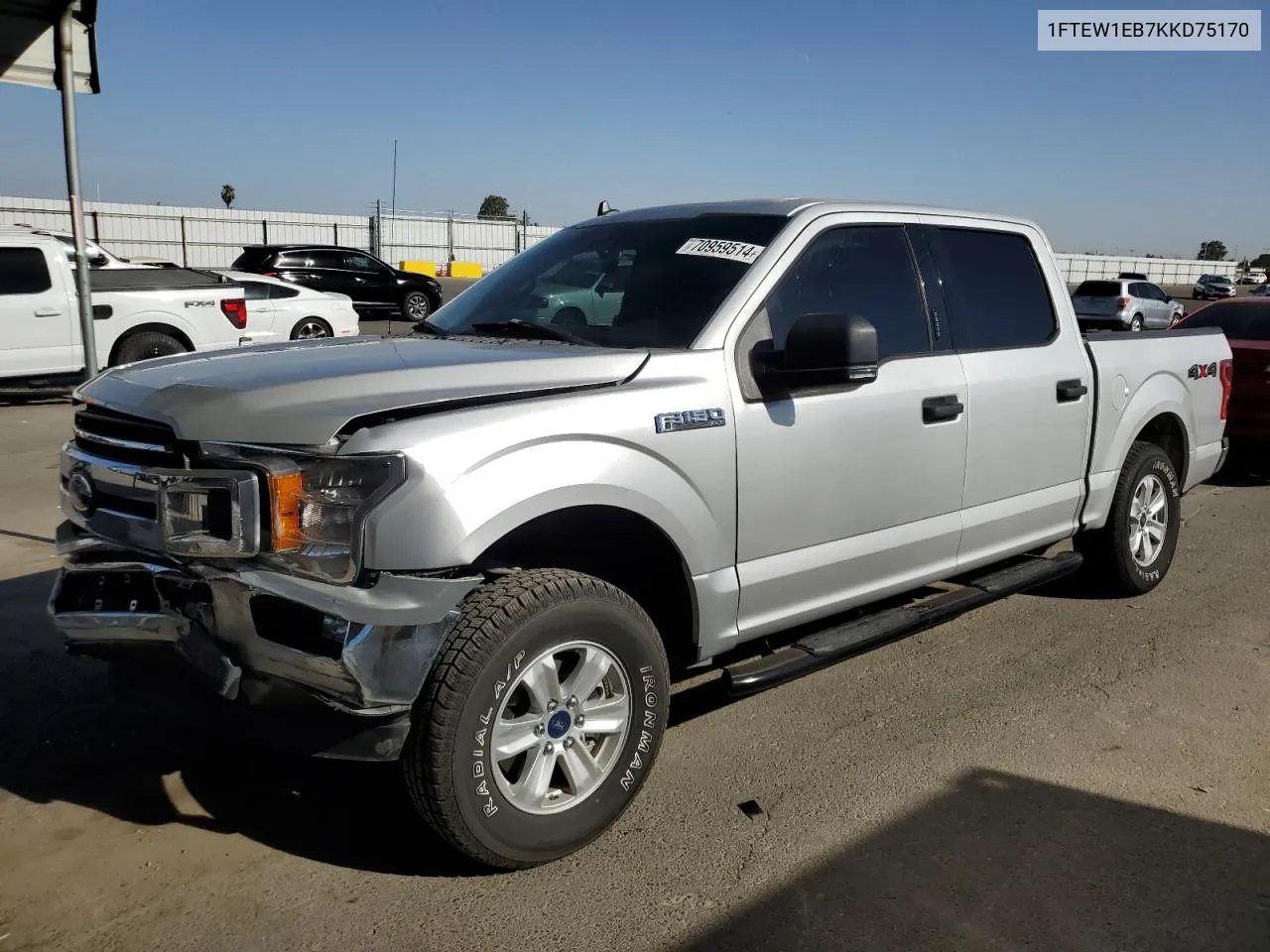 2019 Ford F150 Supercrew VIN: 1FTEW1EB7KKD75170 Lot: 70959514