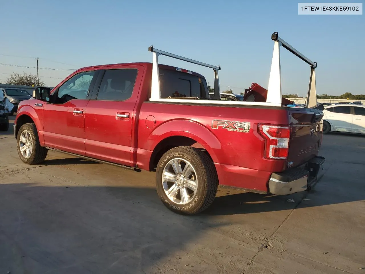 2019 Ford F150 Supercrew VIN: 1FTEW1E43KKE59102 Lot: 71081934