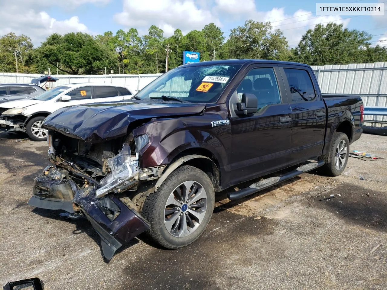 1FTEW1E5XKKF10314 2019 Ford F150 Supercrew