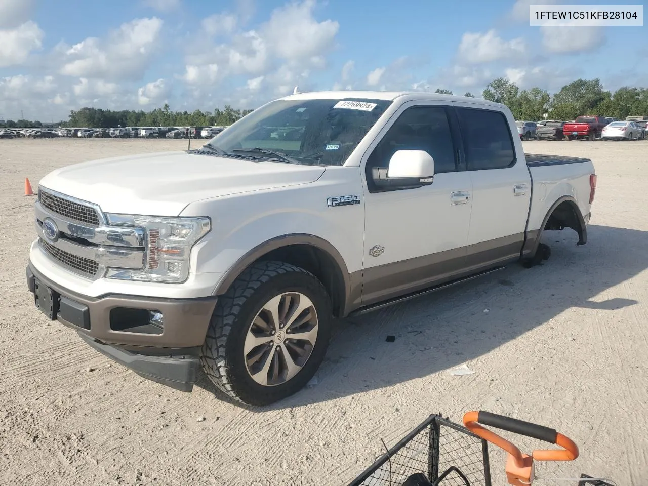 2019 Ford F150 Supercrew VIN: 1FTEW1C51KFB28104 Lot: 72269924