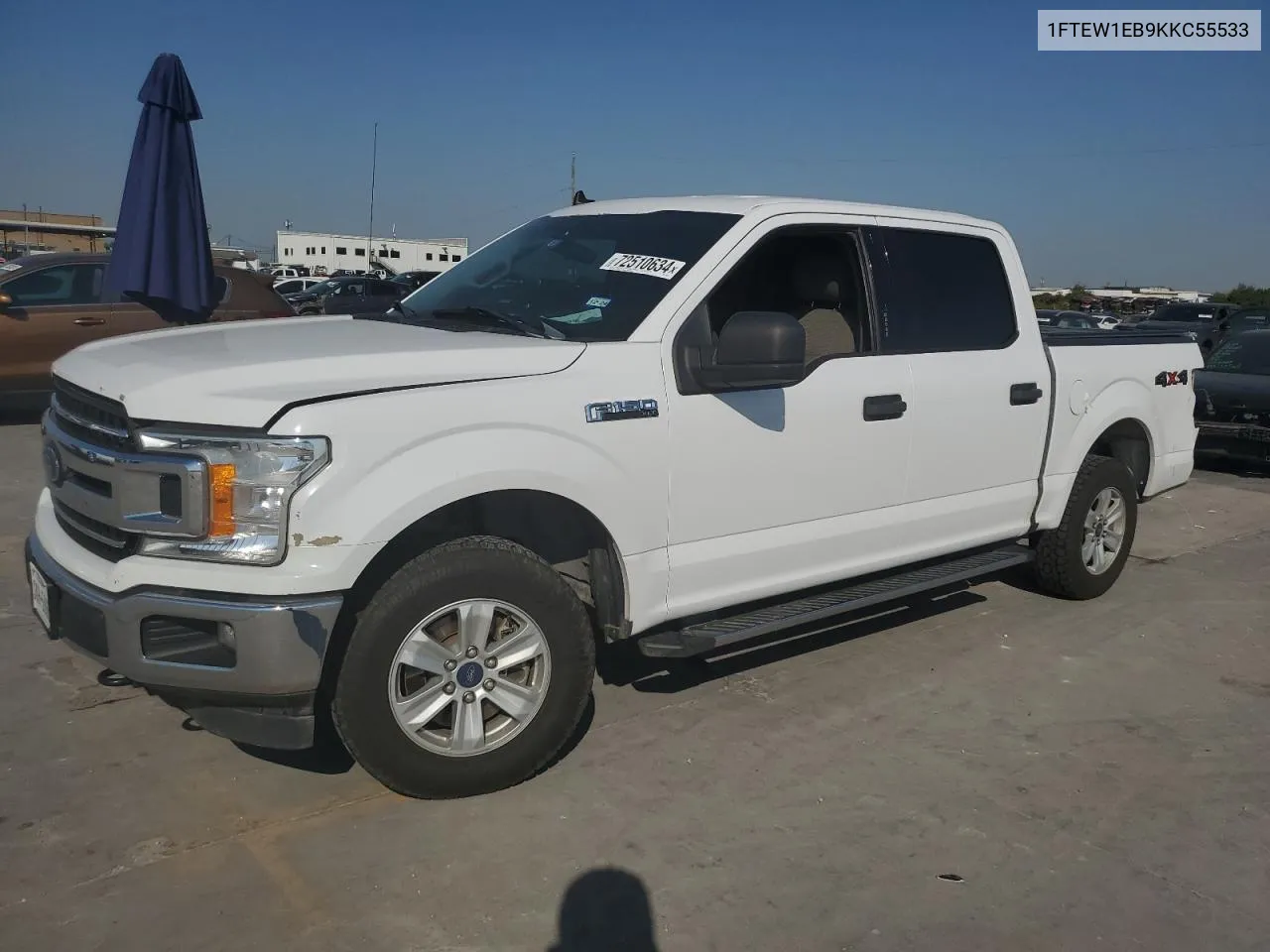 2019 Ford F150 Supercrew VIN: 1FTEW1EB9KKC55533 Lot: 72510634