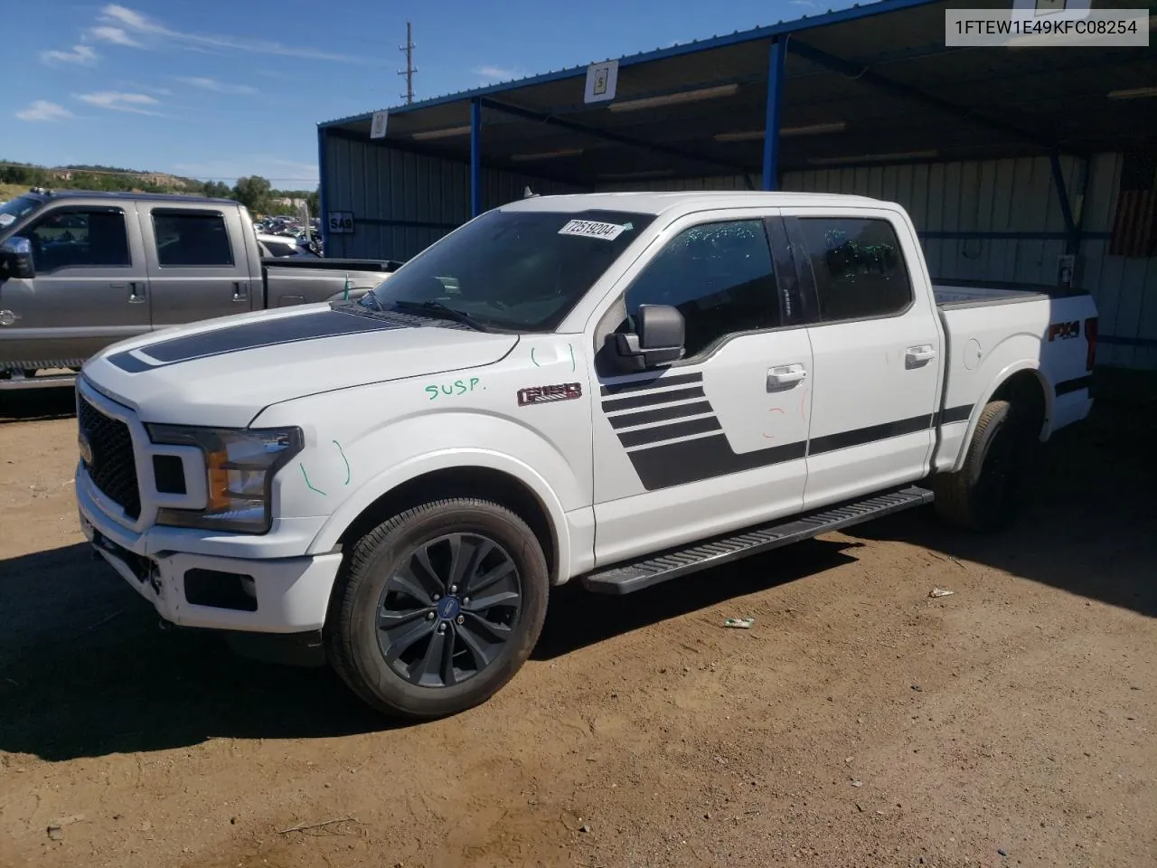 2019 Ford F150 Supercrew VIN: 1FTEW1E49KFC08254 Lot: 72519204