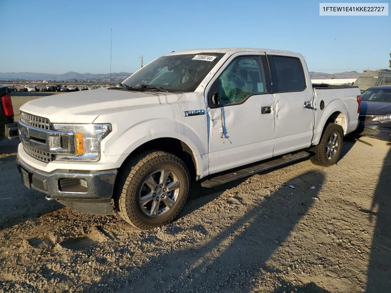 2019 Ford F150 Supercrew VIN: 1FTEW1E41KKE22727 Lot: 73368744