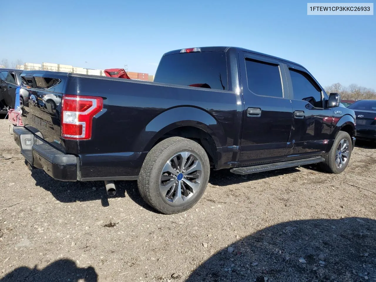 2019 Ford F150 Supercrew VIN: 1FTEW1CP3KKC26933 Lot: 73953253