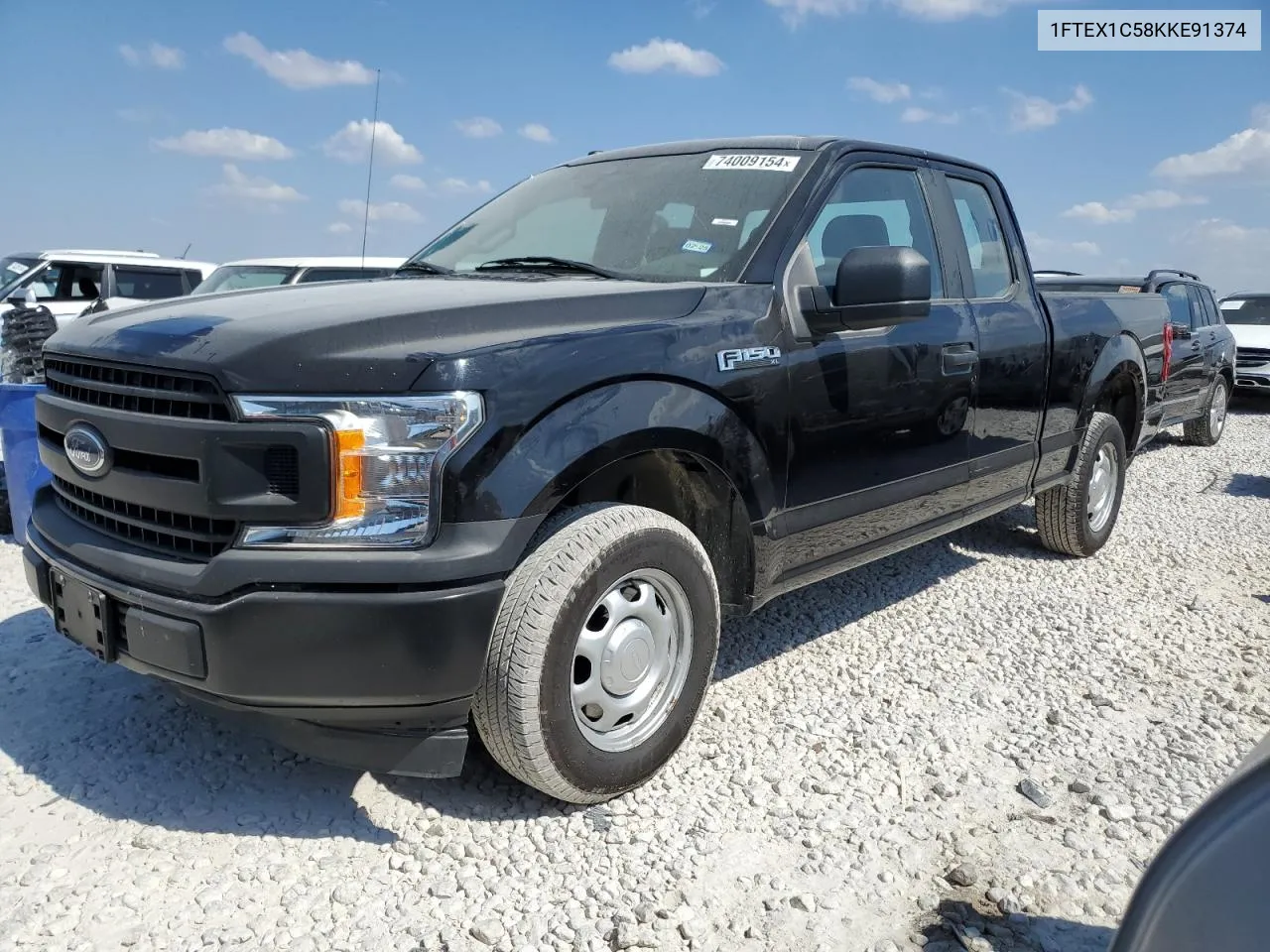 2019 Ford F150 Super Cab VIN: 1FTEX1C58KKE91374 Lot: 74009154