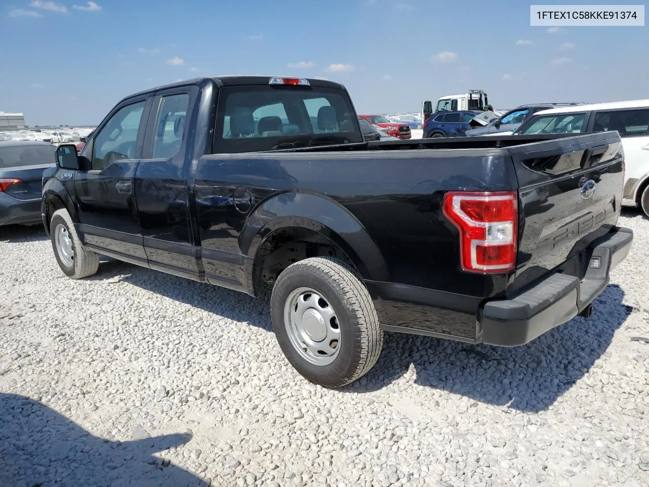 2019 Ford F150 Super Cab VIN: 1FTEX1C58KKE91374 Lot: 74009154