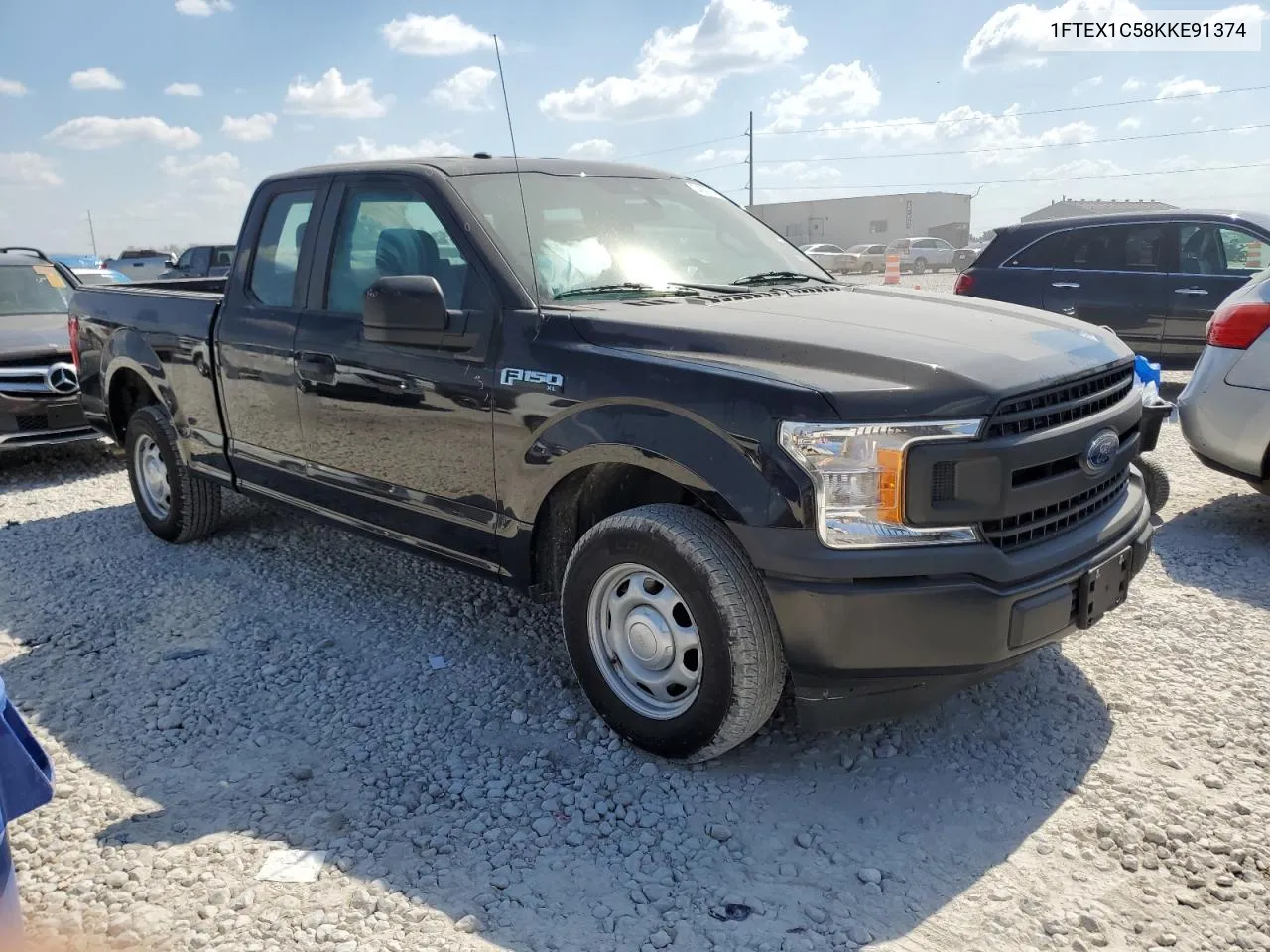 2019 Ford F150 Super Cab VIN: 1FTEX1C58KKE91374 Lot: 74009154